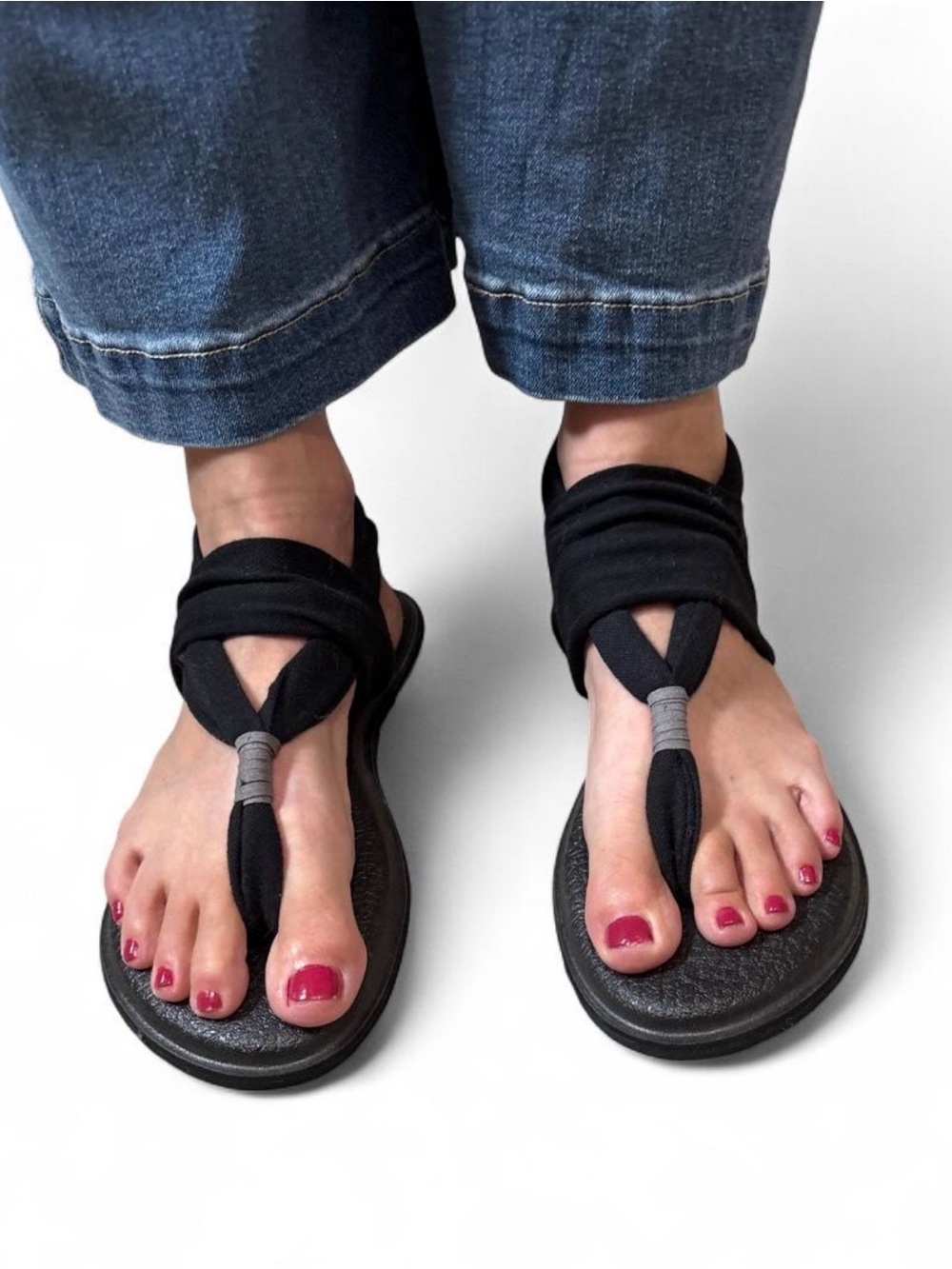 Sanuk Women’s Yoga Sling Padded Knit Strap Flip Flop Thong Summer Beach Sandal 8